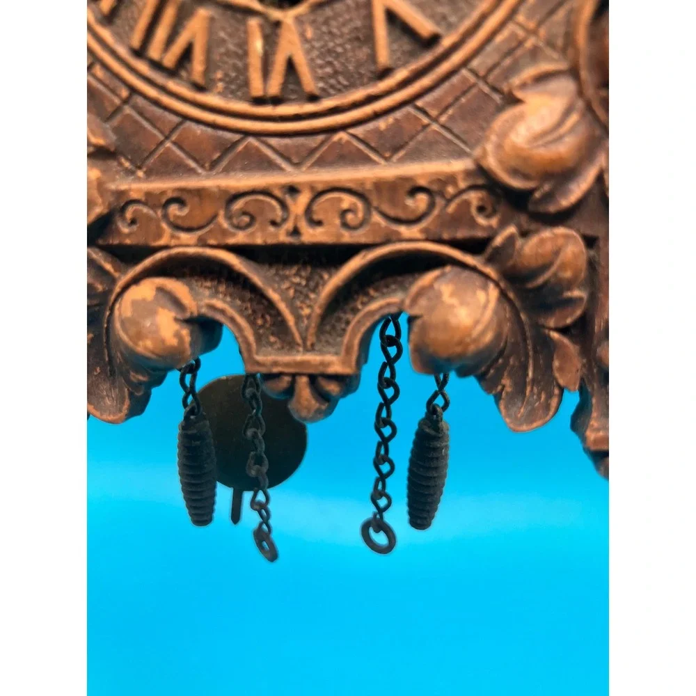 Lux Cuckoo Clock Small Brown Vintage Syroco Style Wall Decor READ